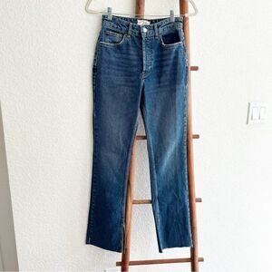 Free People We The Free Split Hem Bootcut Jeans Raw Hem Size 26